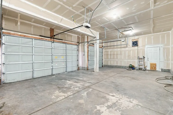Spacious three-car garage