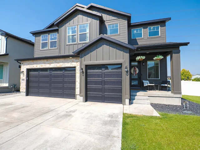 Modern architectural design featuring board and batten siding