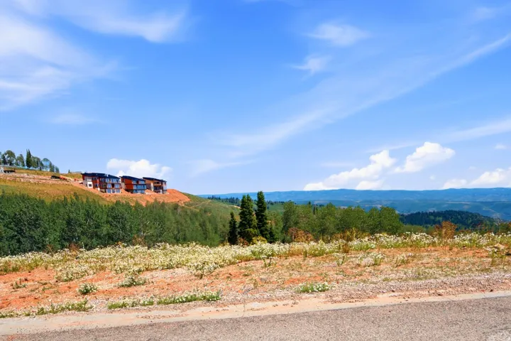 Expansive hillside property featuring distant mountain ranges and a verdant tree line