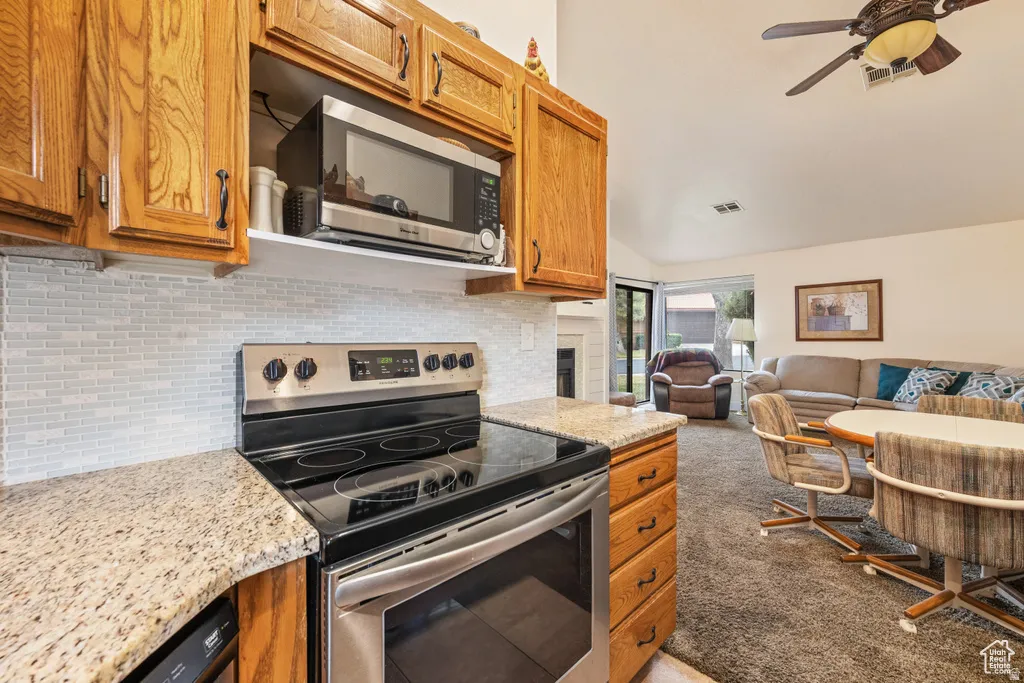 Kitchen with stainless steel appliances