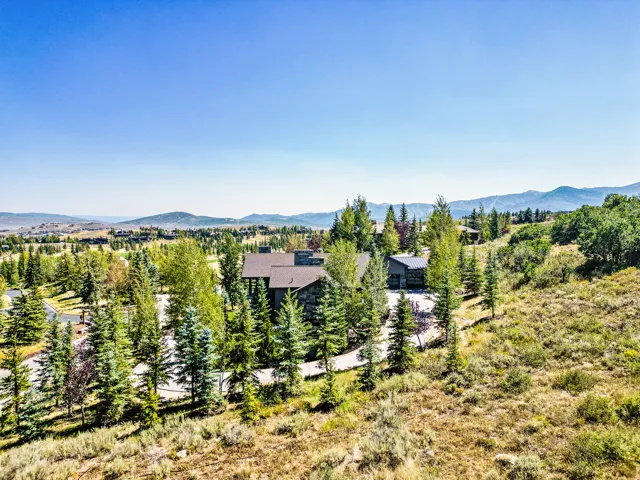 Modern mountain-style residence featuring a dark-toned exterior and a multi-level roofline