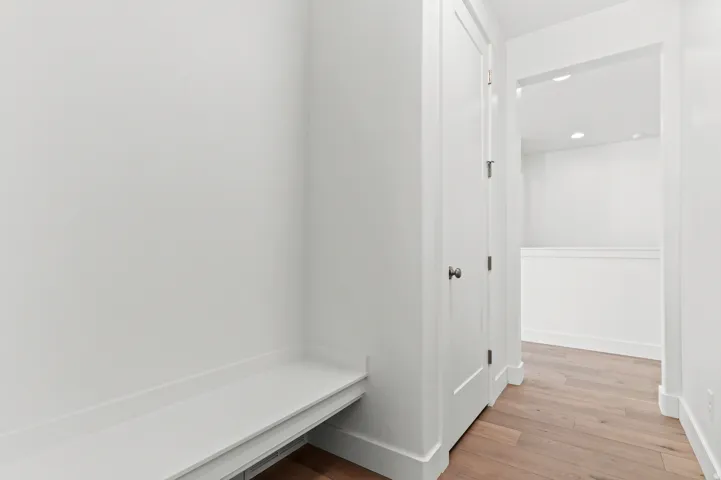 Built-in bench with a white countertop