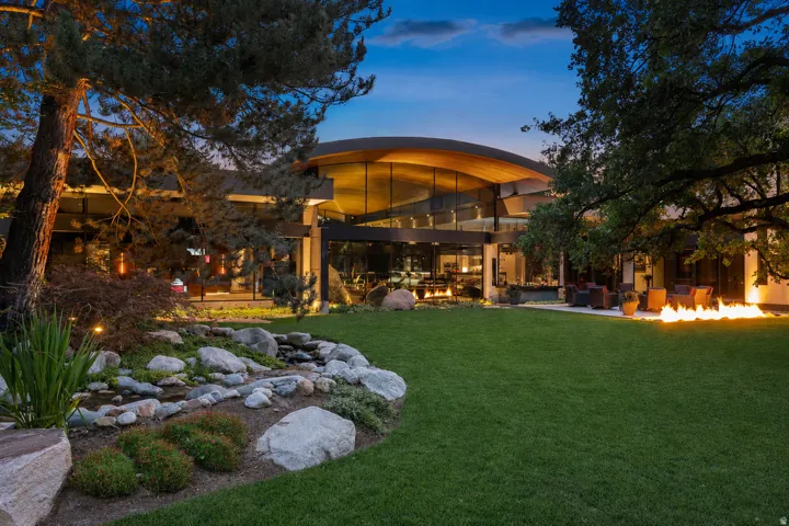 Modern architectural design with expansive glass walls