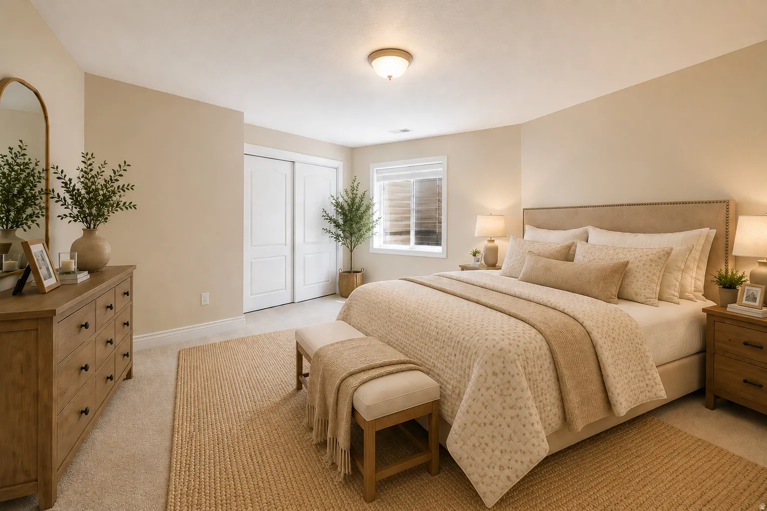 Oversized bedroom.   Virtually staged to show possibilities.
