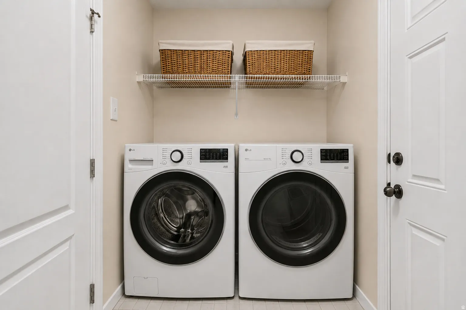 Virtually staged to show possibilities.  Washer and Dryer are virtually staged.