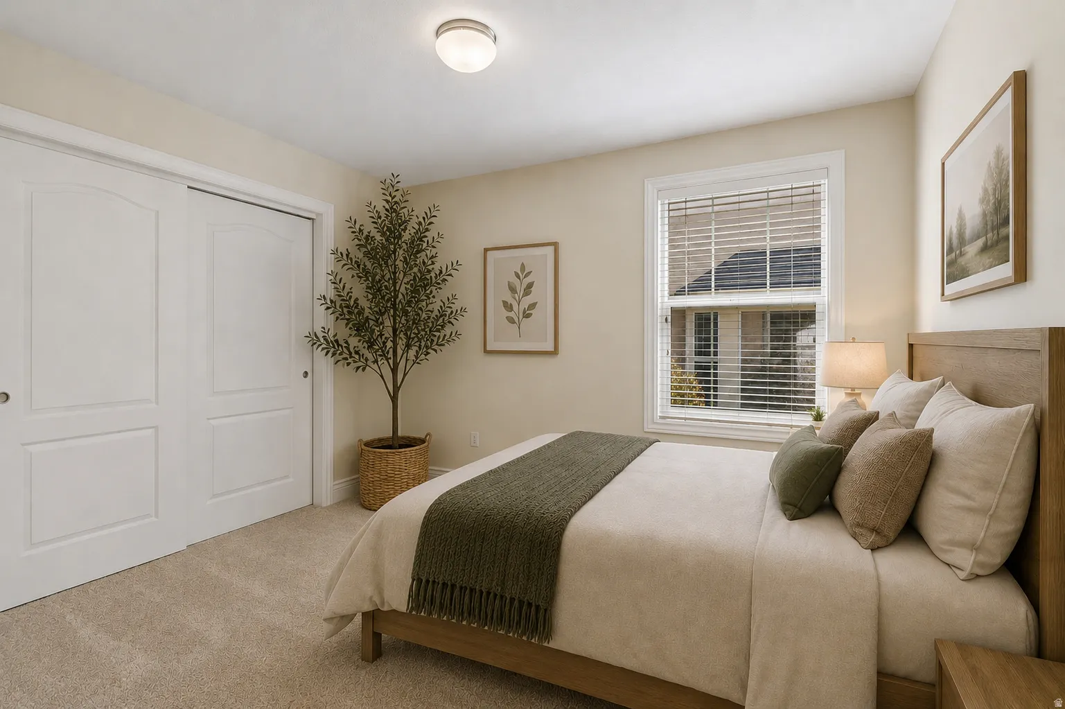Additional main floor bedroom with large closet.   Virtually staged to show possibilities.