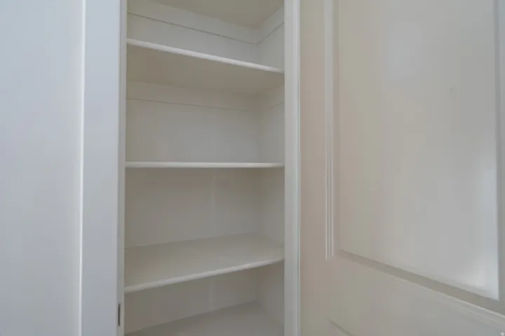 Built-in shelving unit with multiple shelves