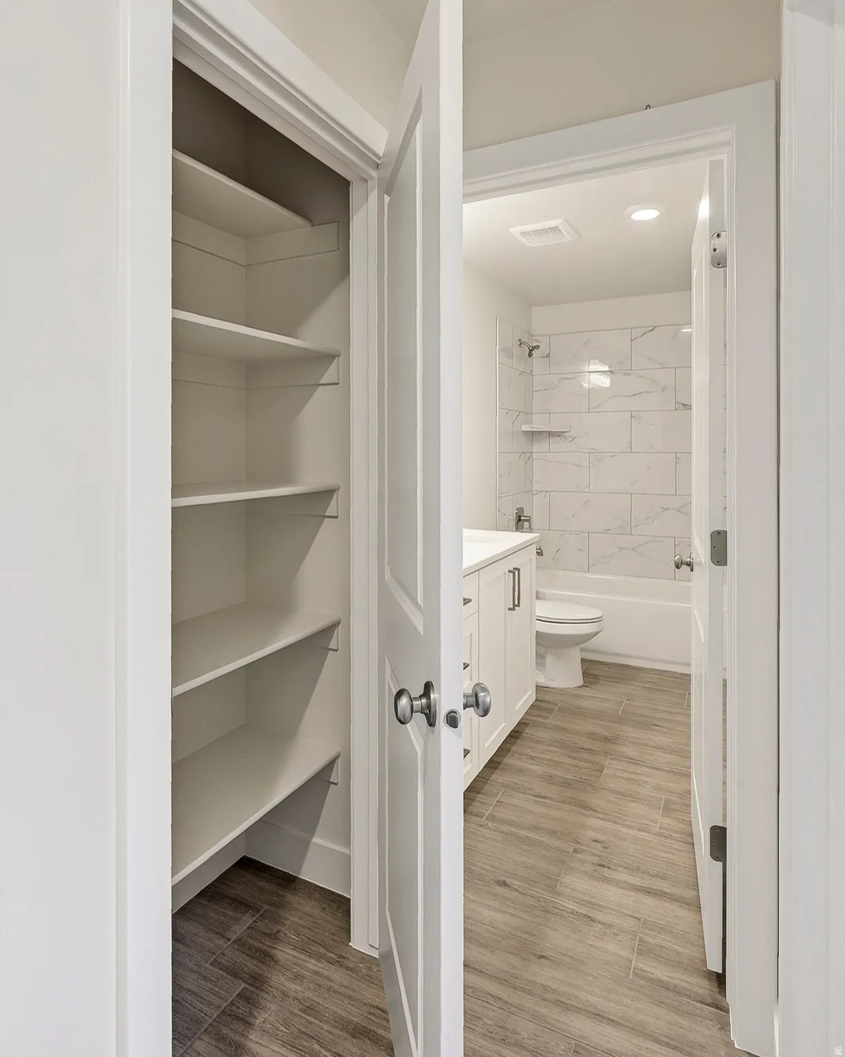Built-in shelving for organized storage