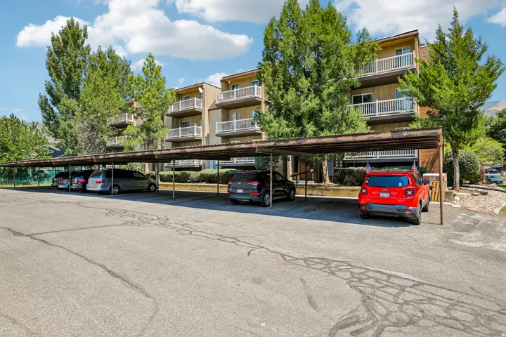 Carport parking structure with multiple covered spaces