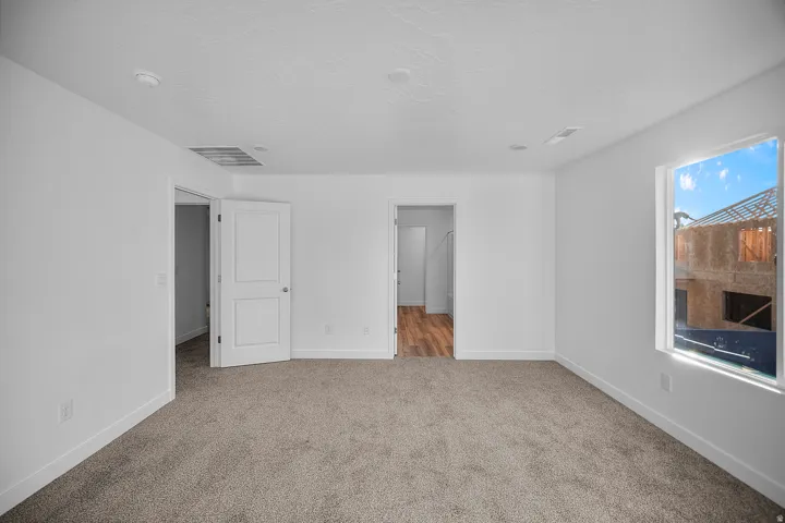 Newly installed carpet flooring