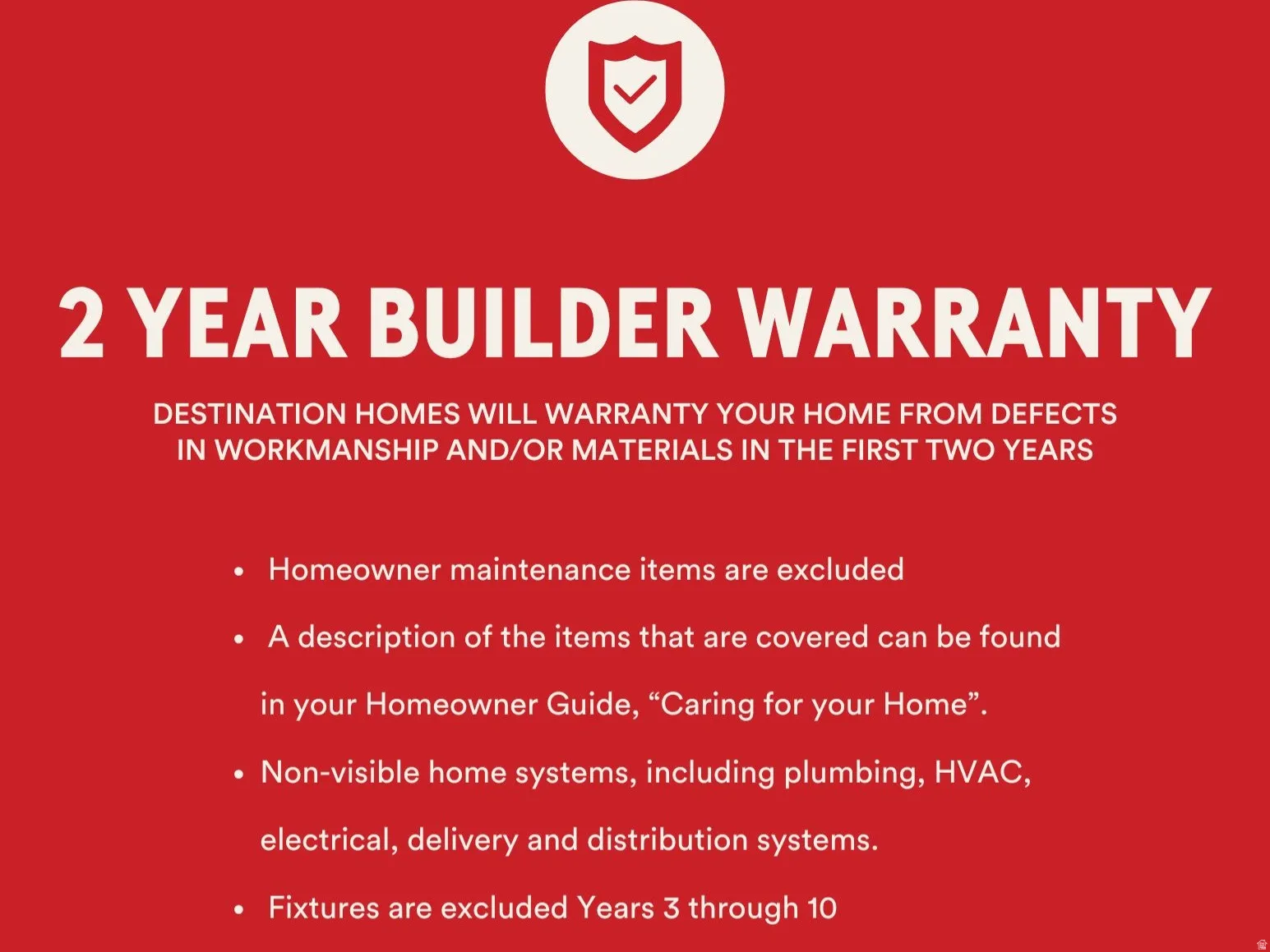2 Year Builder Warranty