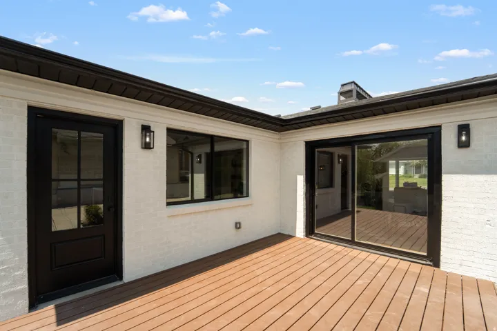 Outdoor deck featuring composite decking