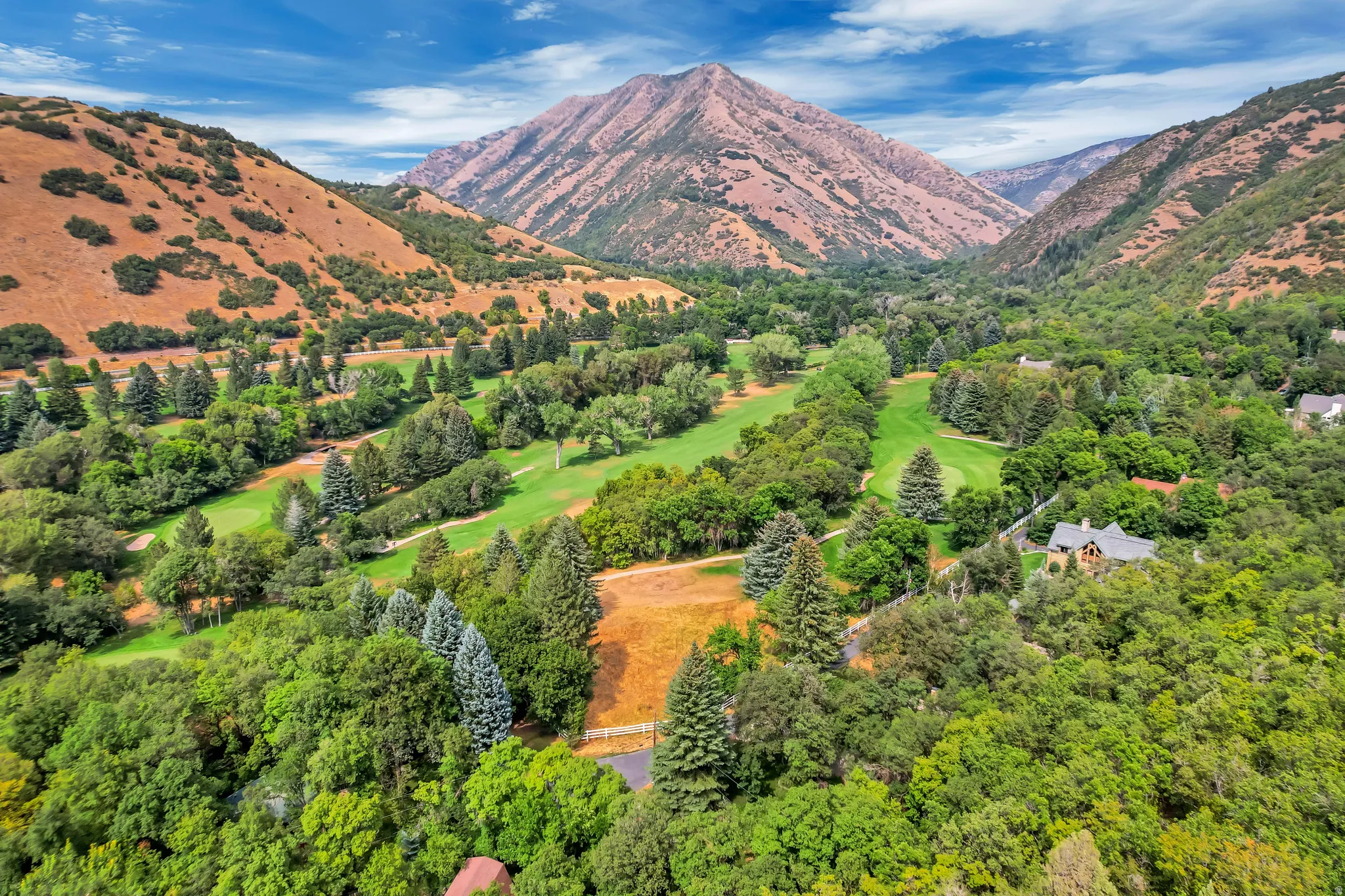 Looking up canyon at Hobble Creek Golf Course