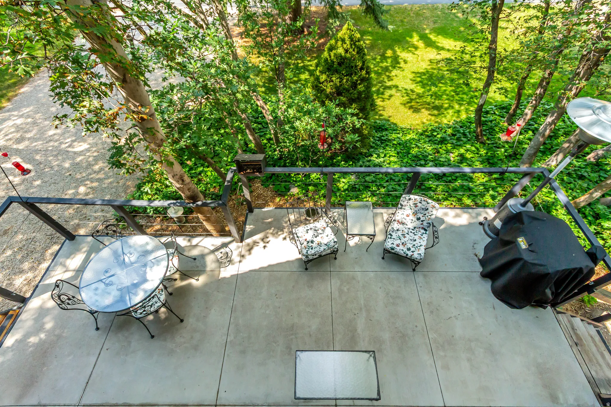 Overhead view of patio