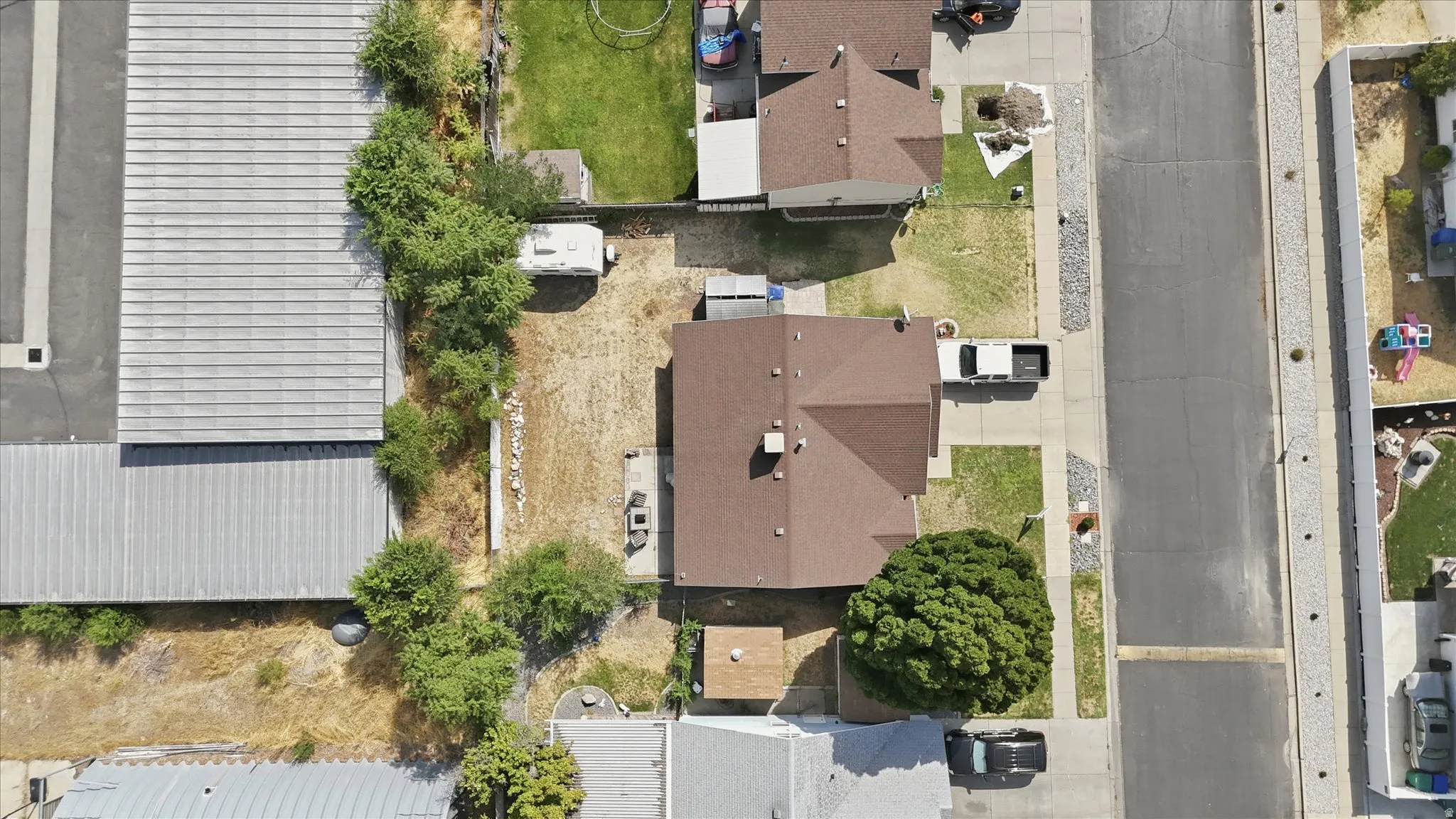 Brown shingle roof