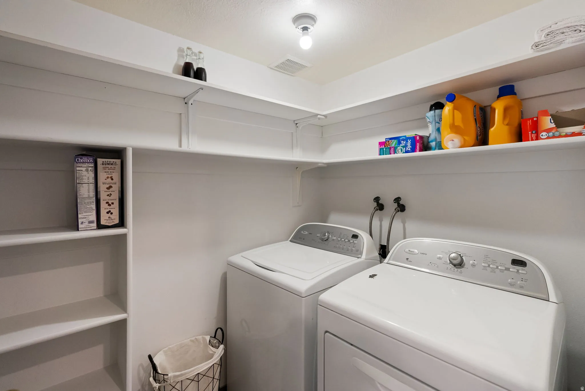 Built-in shelving for storage