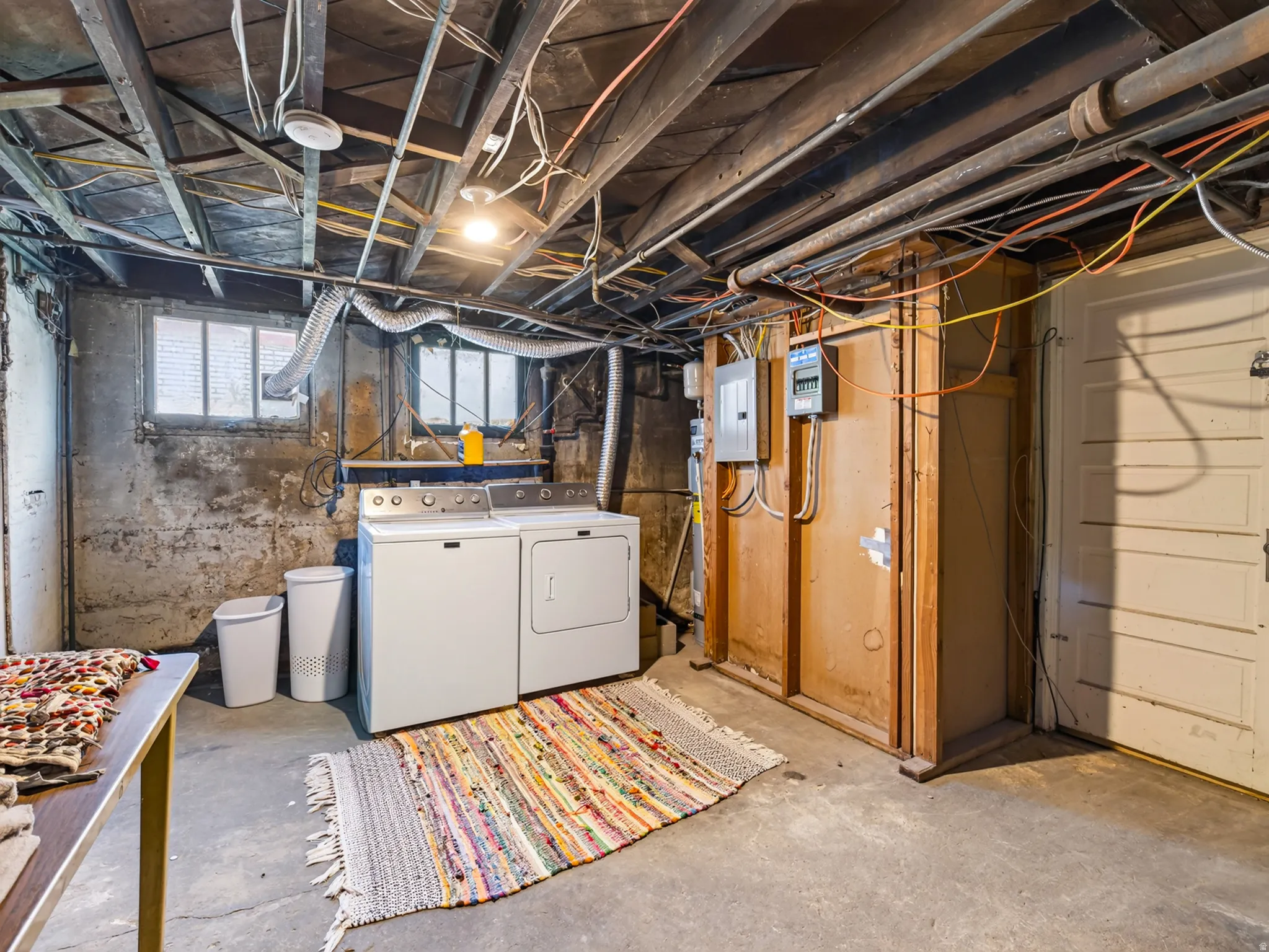 Shared laundry in basement.