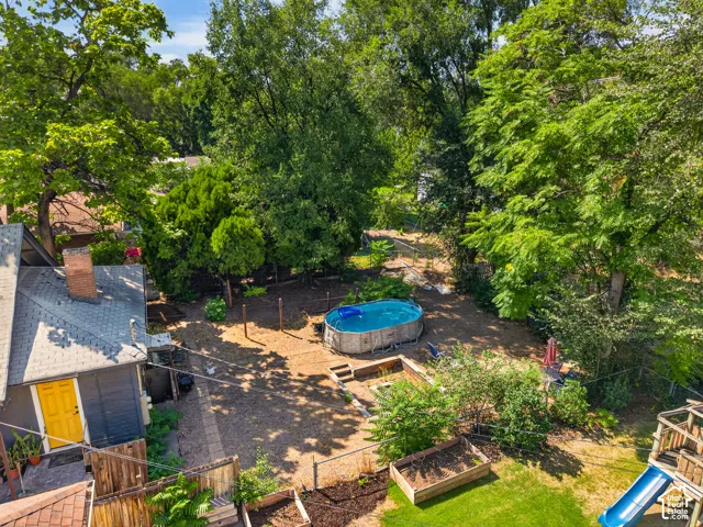 Birds eye backyard view