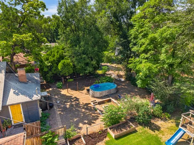 Birds eye backyard view