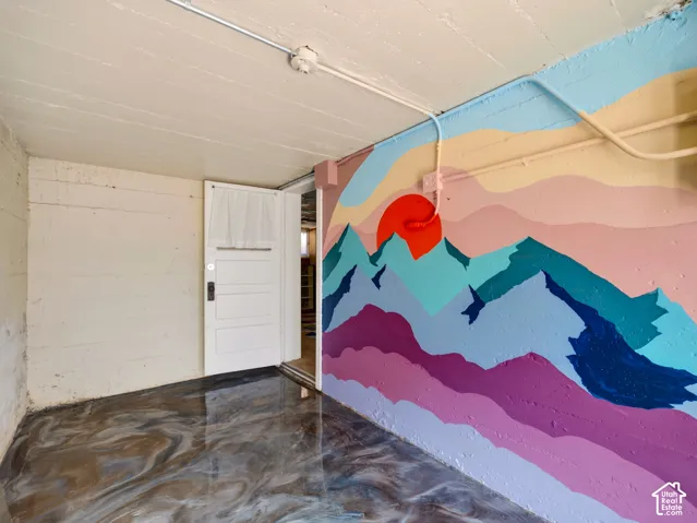 Stunning mural and floor in entry way