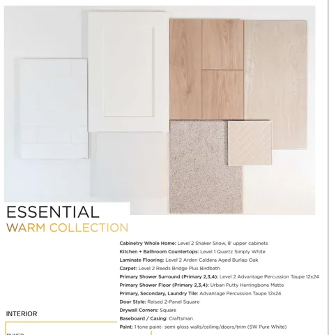 Interior Design Specification. Detailing material and finish selections for the property's interior