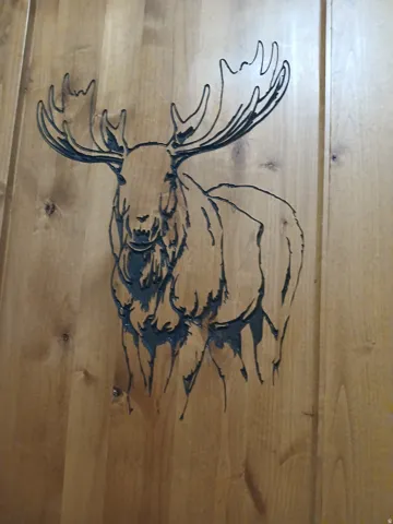 Moose door carving