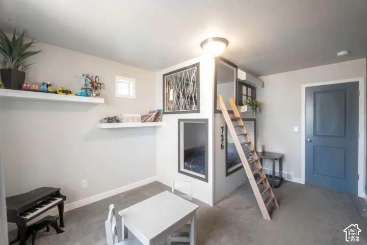 Built-in bunk beds with a ladder