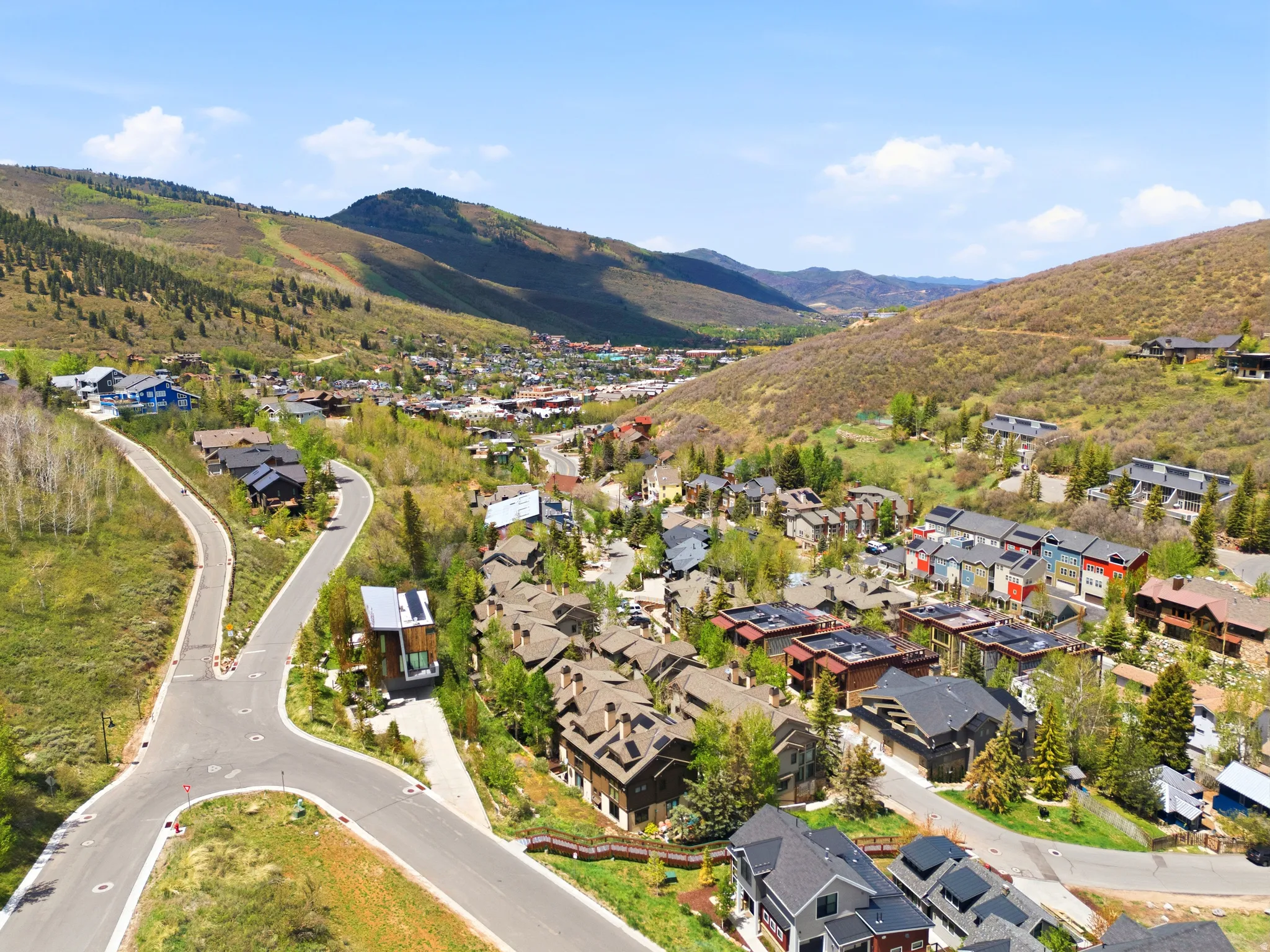 Mountainous terrain with residential properties