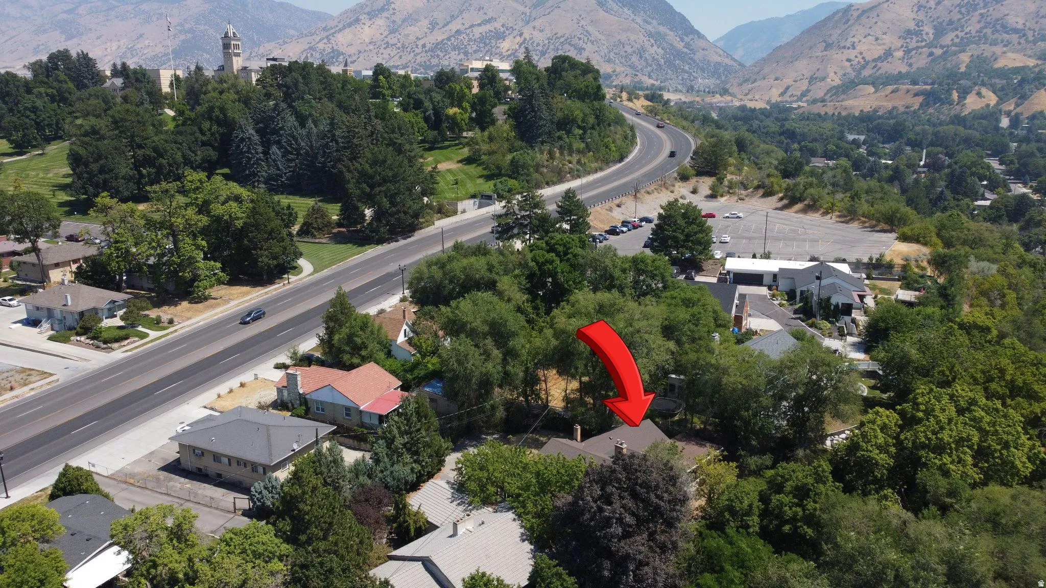 Photo showing truly how close this home is to Utah State University and old main hill!
