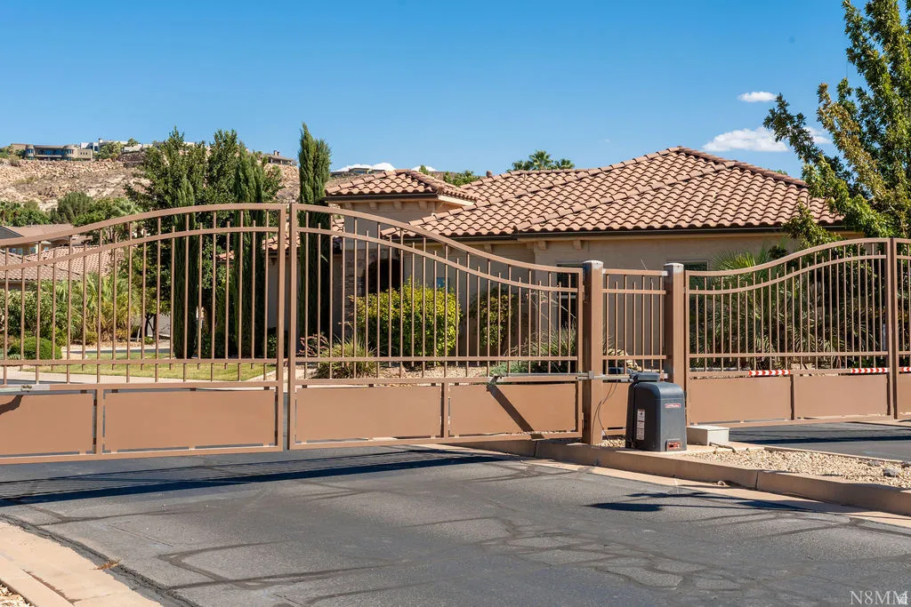 Wrought iron gate with automated entry system