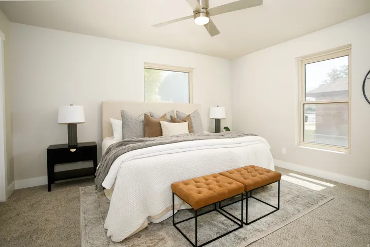 Neutral-toned walls enhance the bright ambiance