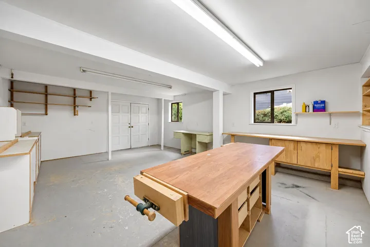 Workshop in basement