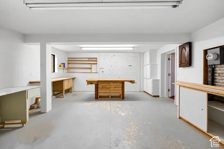 Workshop in basement
