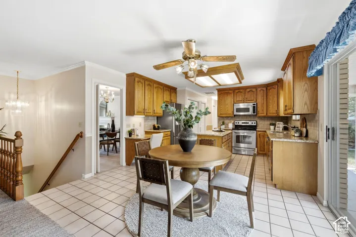 Kitchen featuring stainless steel appliances, and tile flooring