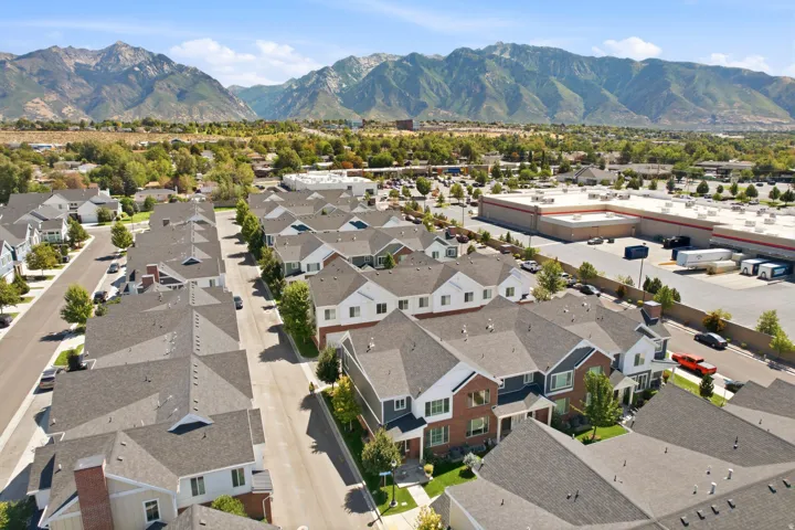 Residential development with multiple two-story and three-story townhomes