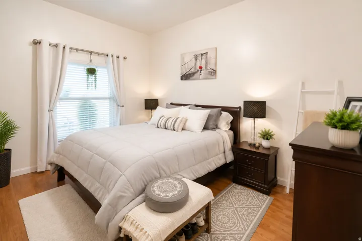 Wood-finish flooring throughout