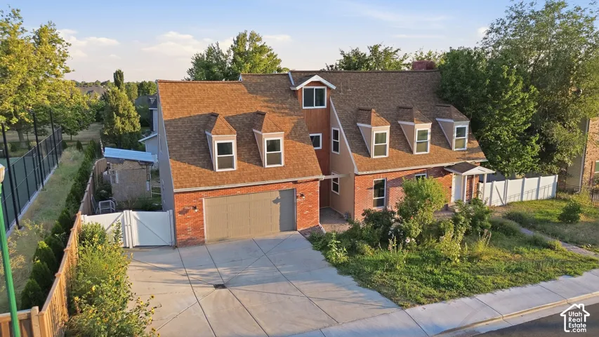 Brick exterior with wood siding accents