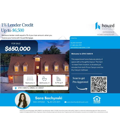 Real Estate Marketing Flyer. Outlining the listing price, structural specifications, and financing incentives associated with the property