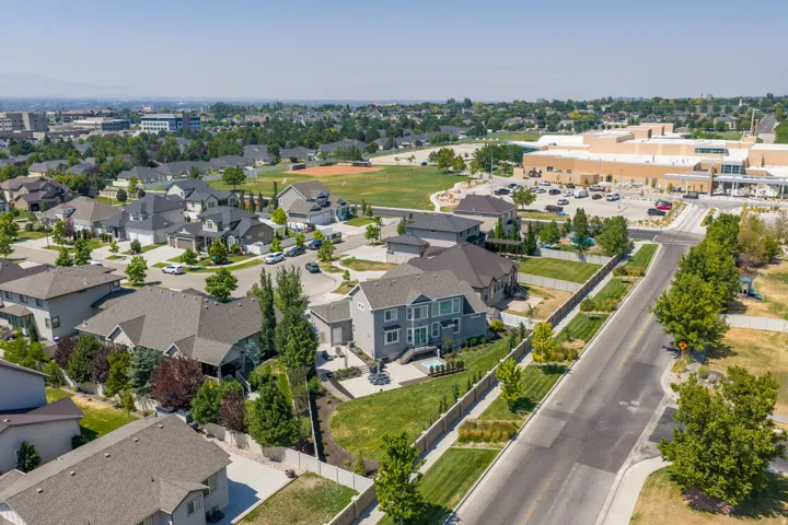 Established neighborhood with mature trees and maintained landscaping