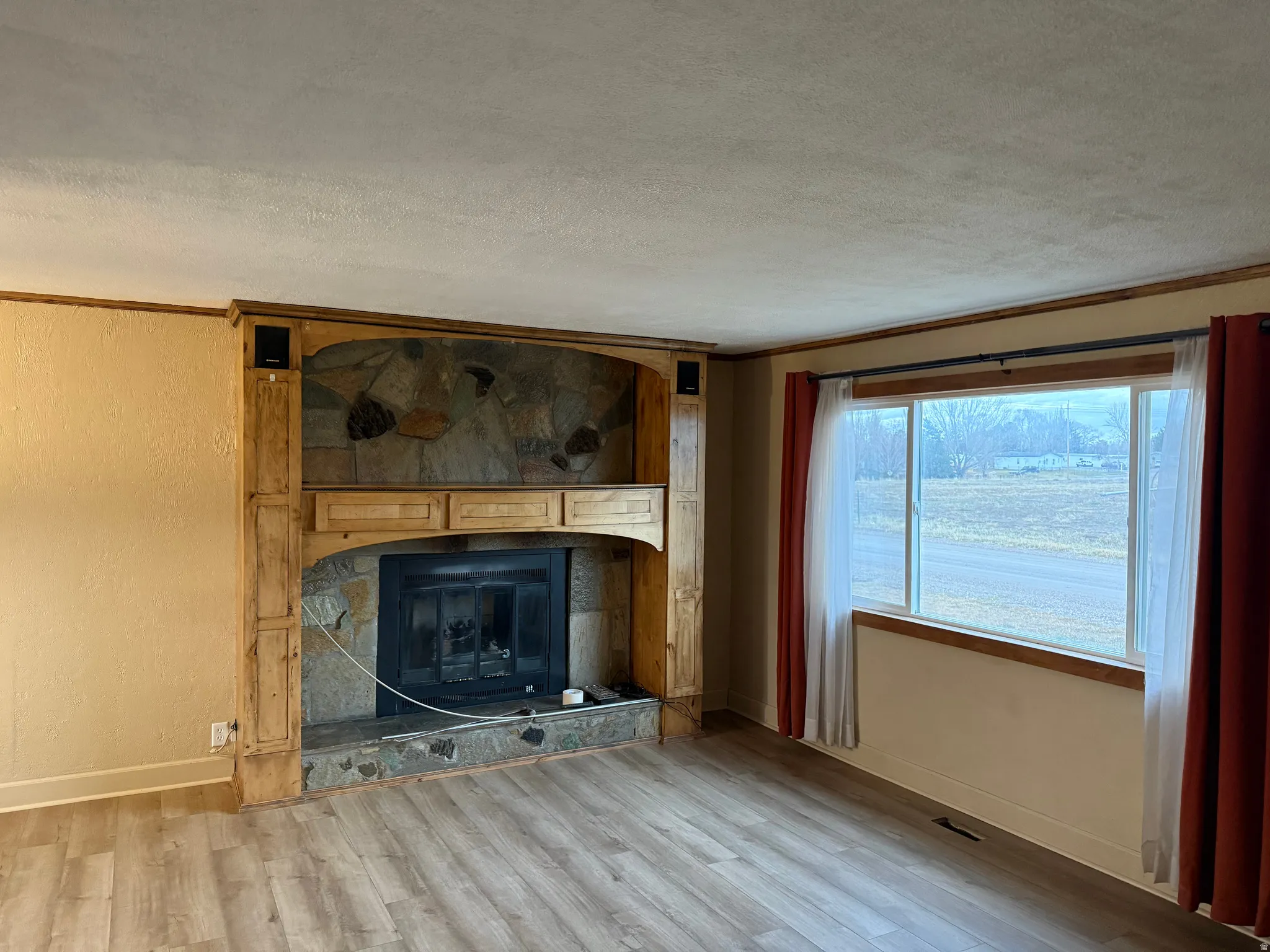 Wood-finish flooring throughout