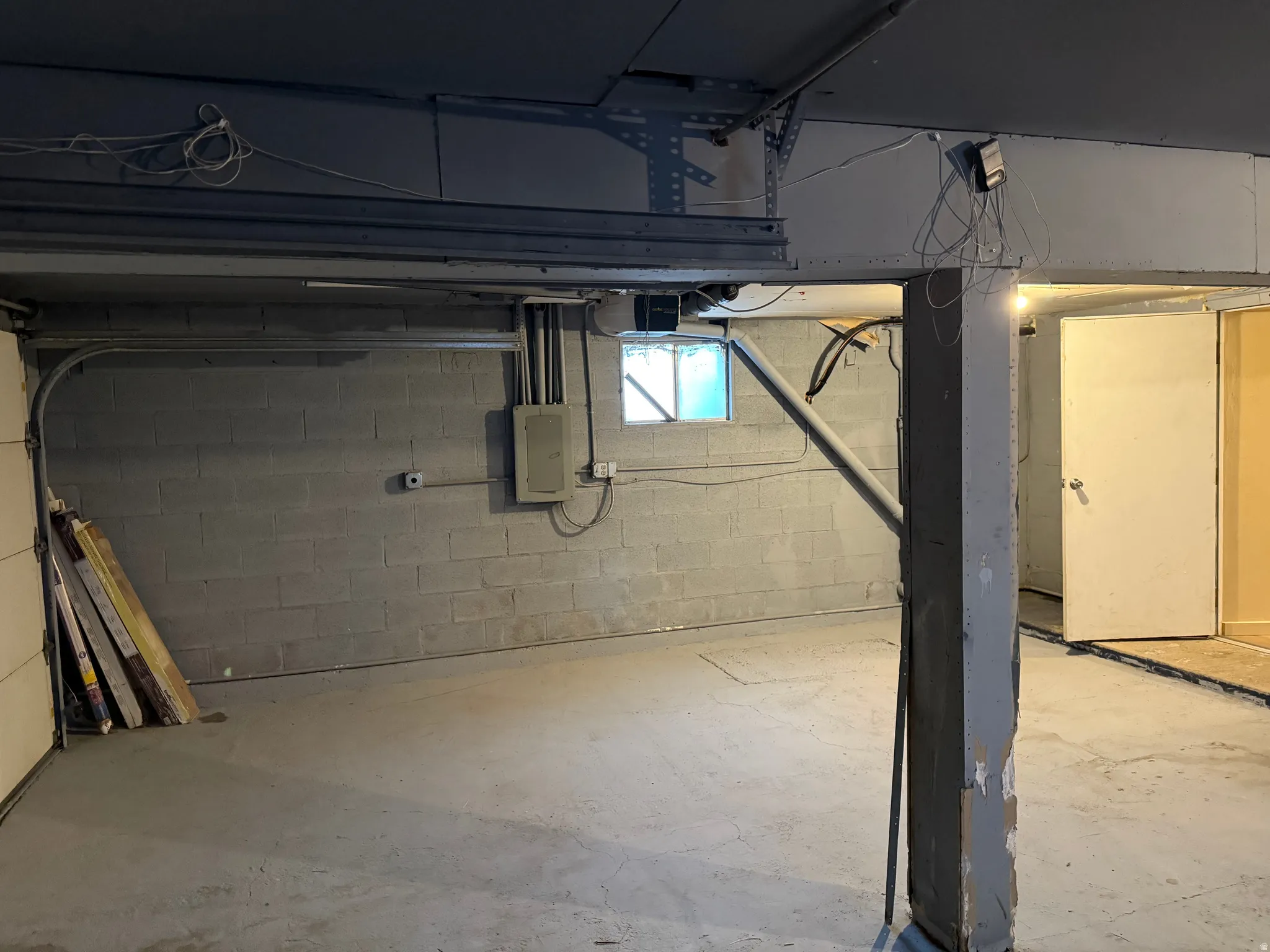Concrete flooring and block wall construction