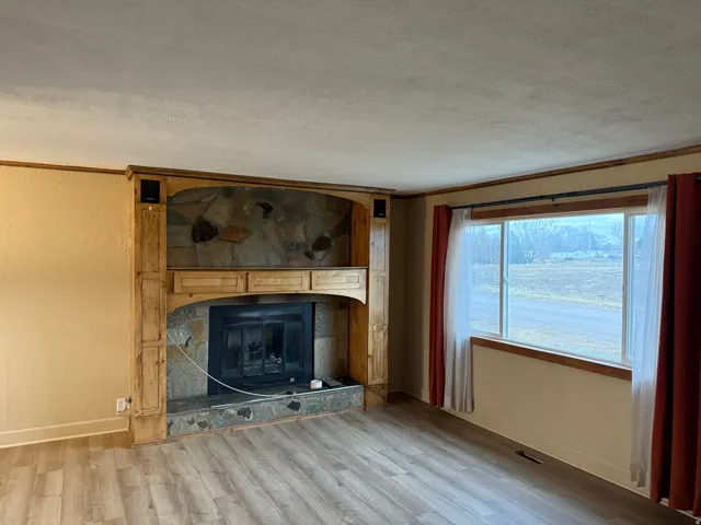 Wood-finish flooring throughout