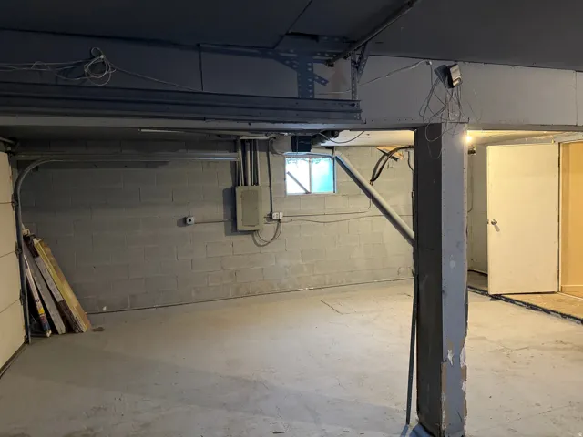 Concrete flooring and block wall construction