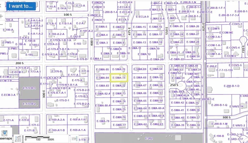 Plat Map. Illustrating property parcel divisions and numerical identifiers