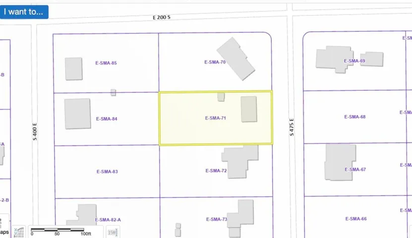 Plat Map. Illustrating lot E-SMA-71 and surrounding properties