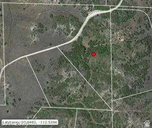 Property Survey Map. Indicating the property boundaries and location via a red marker