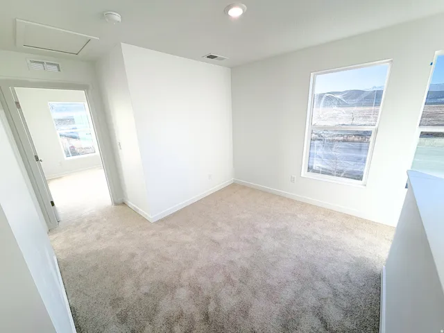 Neutral-toned carpeting throughout