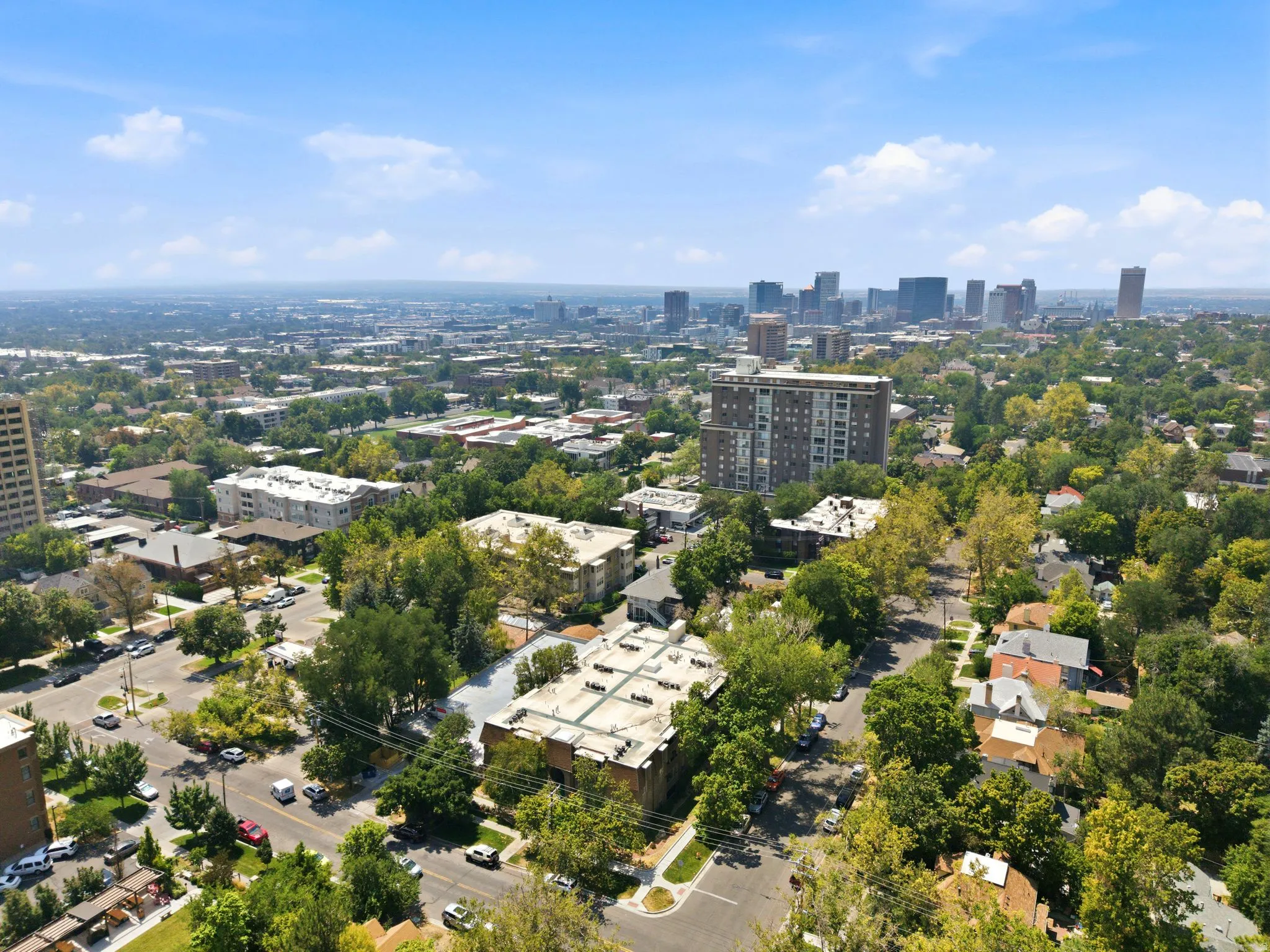 Expansive city skyline and surrounding cityscape