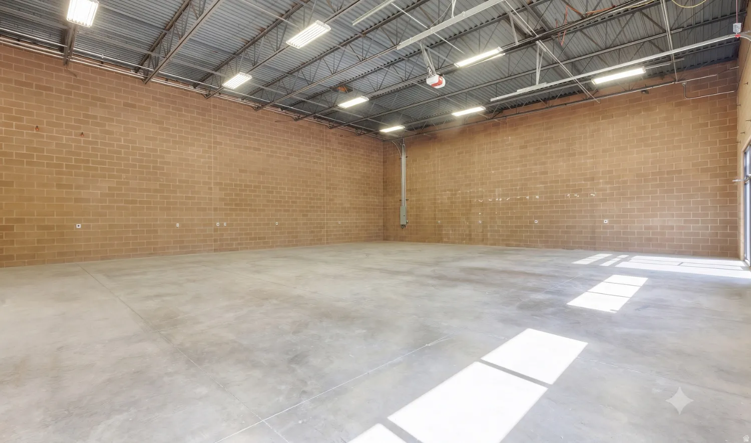 Open warehouse — sealed concrete floors