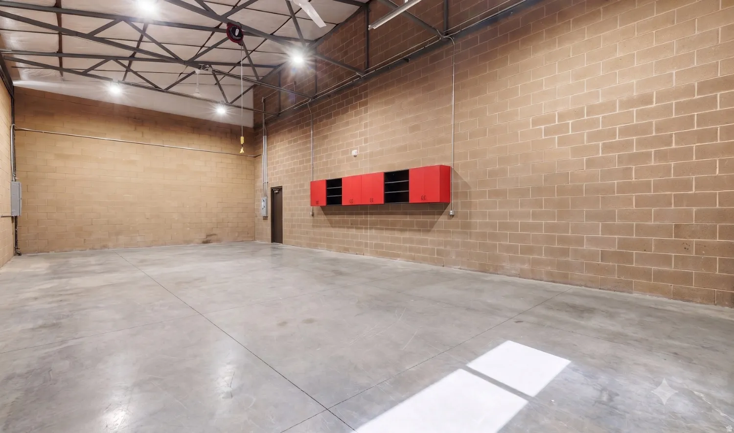 Separate garage — built-in shop cabinetry included